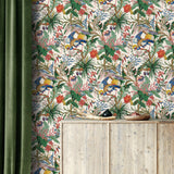 NW52810 tropical peel and stick wallpaper entryway from NextWall