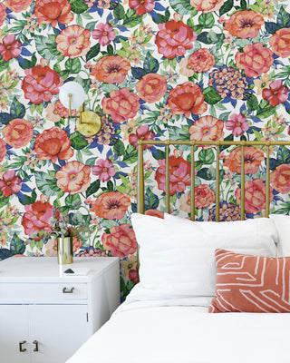 NW52905 floral peel and stick wallpaper bedroom from NextWall
