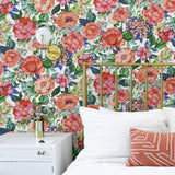 NW52905 floral peel and stick wallpaper bedroom from NextWall