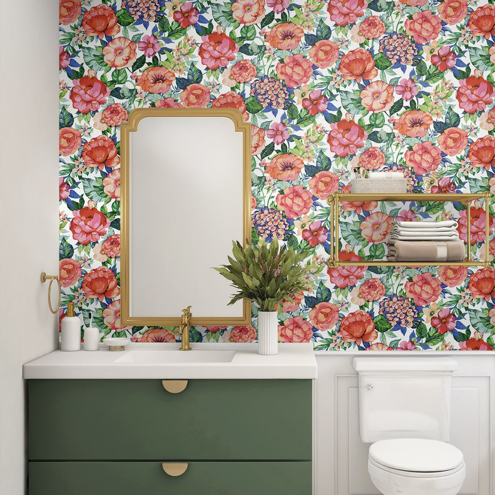 
                  
                    NW52905 floral peel and stick wallpaper bathroom from NextWall
                  
                
