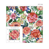 NW52905 floral peel and stick wallpaper scale from NextWall