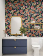 NW52922 floral peel and stick wallpaper bathroom from NextWall