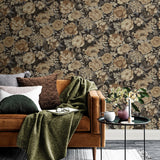 NW52926 floral peel and stick wallpaper living room from NextWall