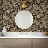 NW52926 floral peel and stick wallpaper bathroom from NextWall