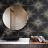 NW53000 geometric peel and stick wallpaper self adhesive renter friendly wallcovering bathroom