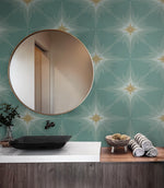 NW53004 geometric peel and stick wallpaper self adhesive renter friendly wallcovering bathroom