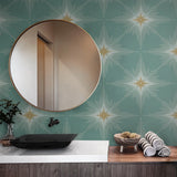 NW53004 geometric peel and stick wallpaper self adhesive renter friendly wallcovering bathroom