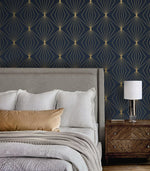 NW53102 geometric peel and stick wallpaper bedroom from NextWall