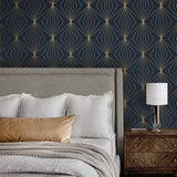 NW53102 geometric peel and stick wallpaper bedroom from NextWall