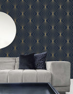 NW53102 geometric peel and stick wallpaper living room from NextWall