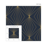 NW53102 geometric peel and stick wallpaper scale from NextWall