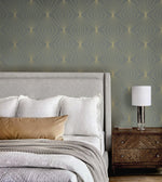 NW53105 geometric peel and stick wallpaper bedroom from NextWall