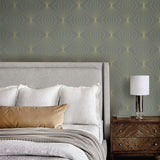 NW53105 geometric peel and stick wallpaper bedroom from NextWall