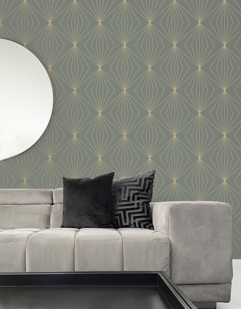 NW53105 geometric peel and stick wallpaper living room from NextWall