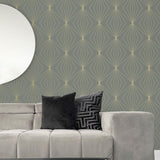 NW53105 geometric peel and stick wallpaper living room from NextWall