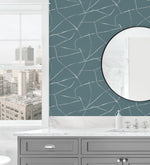 NW53202 abstract peel and stick wallpaper bathroom from NextWall