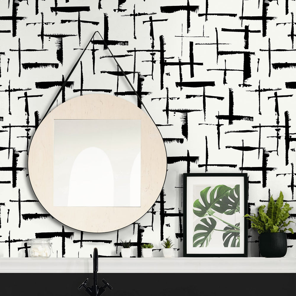 
                  
                    NW53300 abstract peel and stick wallpaper bathroom from NextWall
                  
                