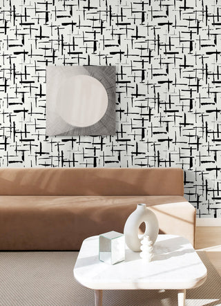NW53300 abstract peel and stick wallpaper living room from NextWall
