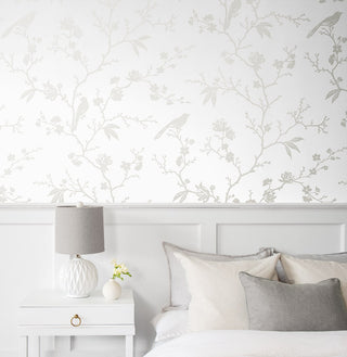 NW53400 chinoiserie peel and stick wallpaper bedroom from NextWall