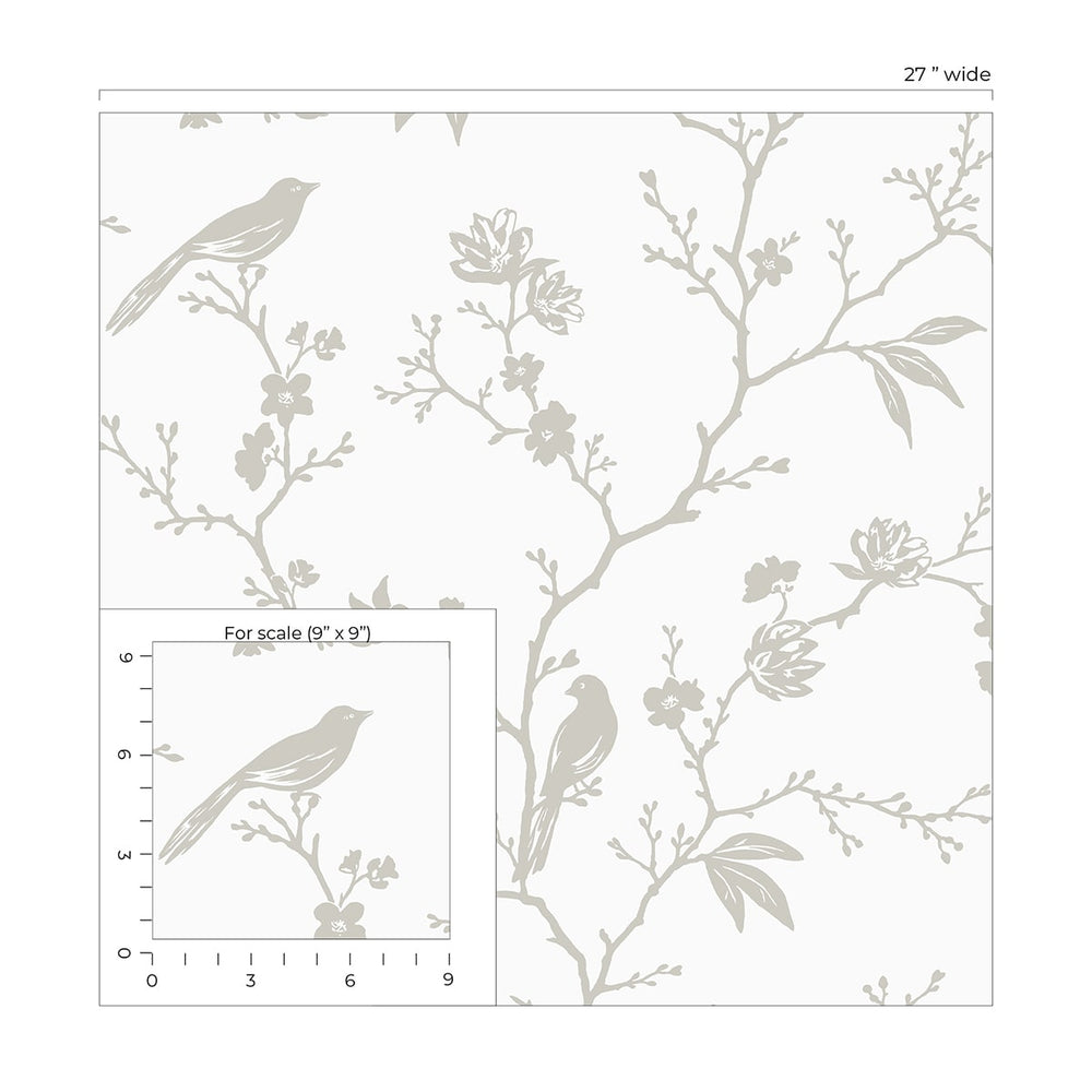 NW53400 chinoiserie peel and stick wallpaper scale from NextWall