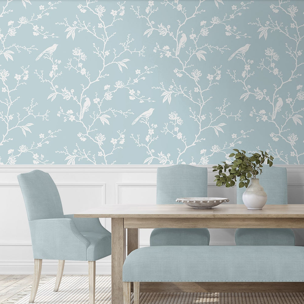 
                  
                    NW53402 chinoiserie peel and stick wallpaper dining room from NextWall
                  
                