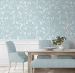 NW53402 chinoiserie peel and stick wallpaper dining room from NextWall
