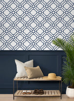 NW53502 lattice geometric peel and stick wallpaper entryway from NextWall
