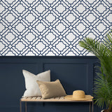 NW53502 lattice geometric peel and stick wallpaper entryway from NextWall