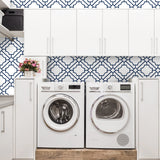 NW53502 lattice geometric peel and stick wallpaper laundry room from NextWall