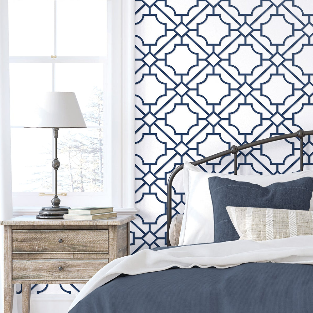 
                  
                    NW53502 lattice geometric peel and stick wallpaper bedroom from NextWall
                  
                