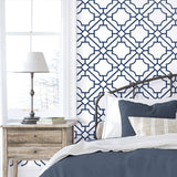 NW53502 lattice geometric peel and stick wallpaper bedroom from NextWall