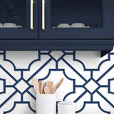 NW53502 lattice geometric peel and stick wallpaper kitchen from NextWall