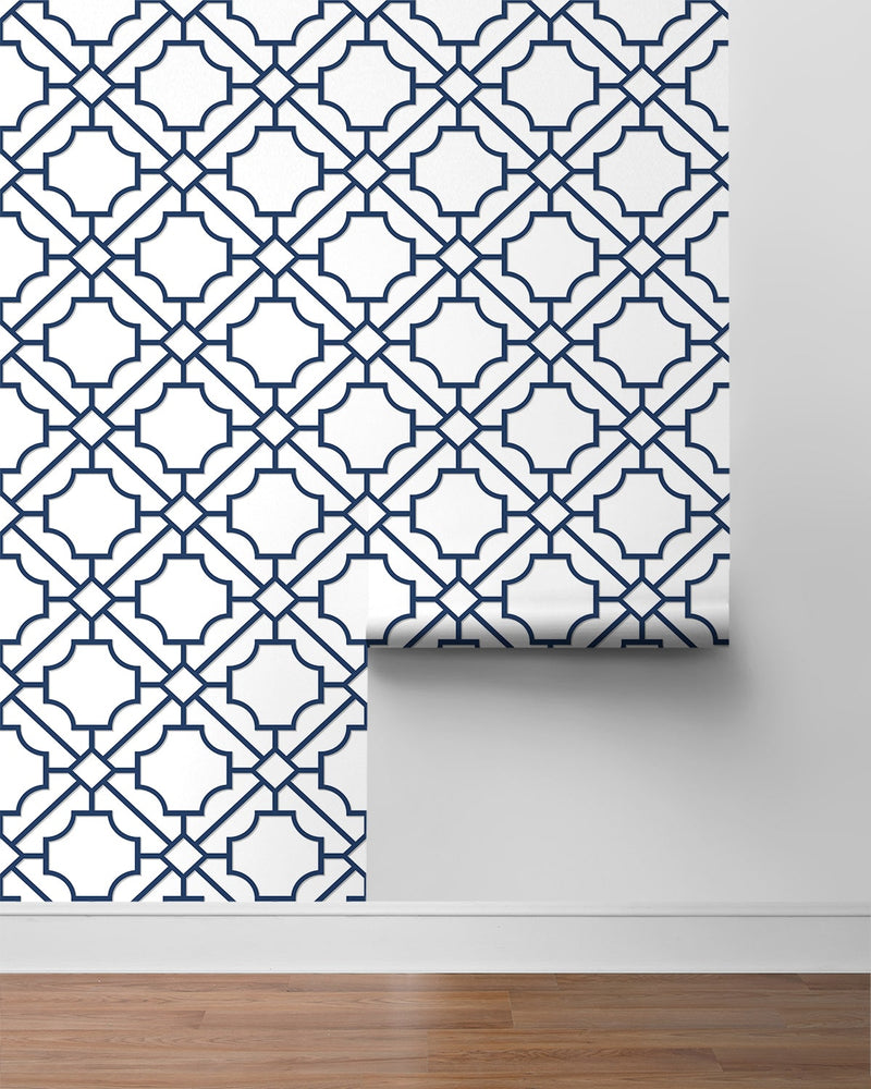 NW53502 lattice geometric peel and stick wallpaper roll from NextWall