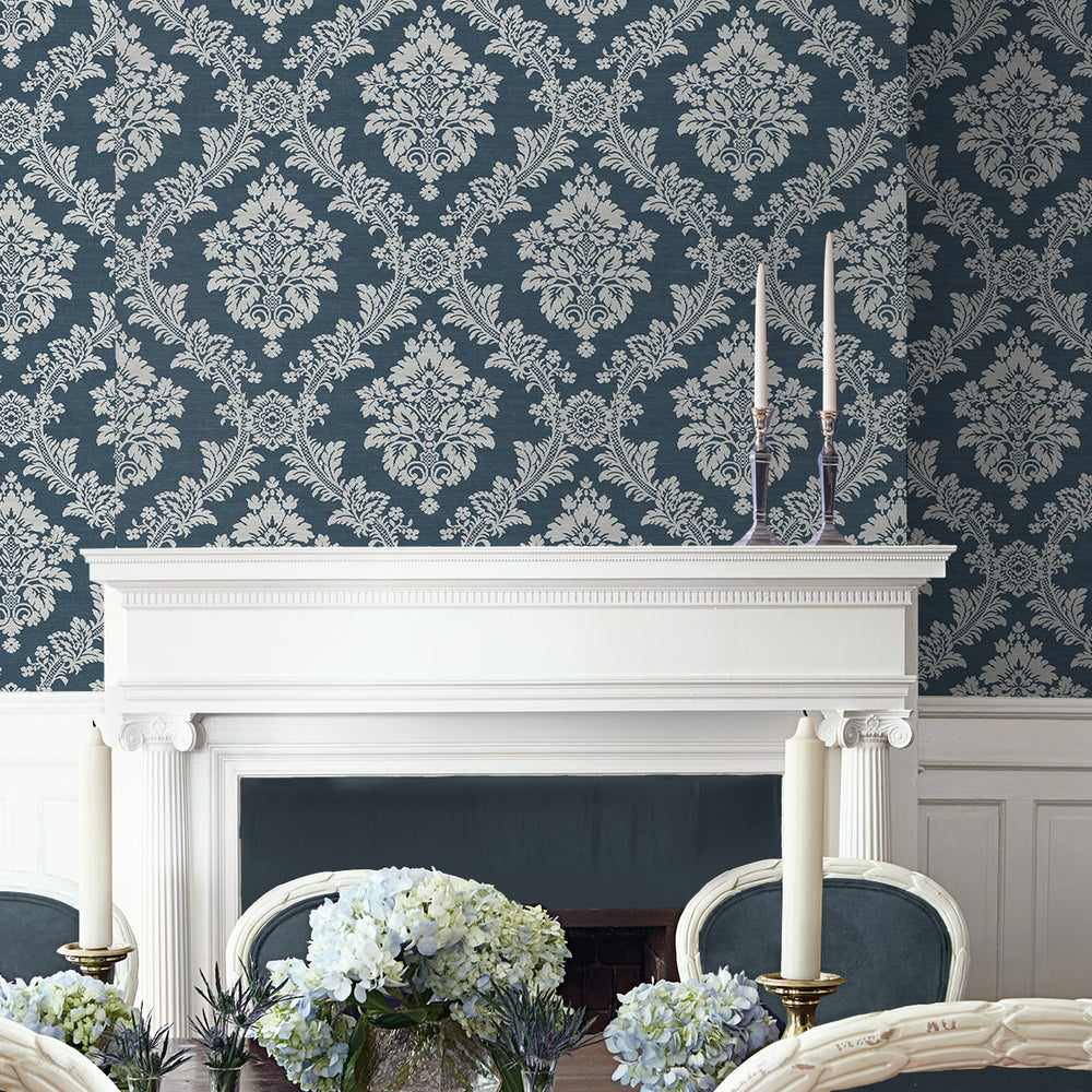 
                  
                    NW53602 damask peel and stick wallpaper dining room from NextWall
                  
                