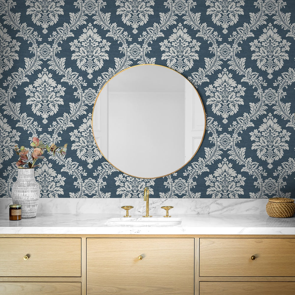 
                  
                    NW53602 damask peel and stick wallpaper bathroom from NextWall
                  
                
