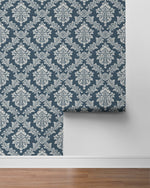 NW53602 damask peel and stick wallpaper roll from NextWall