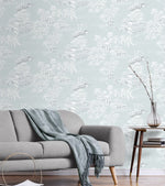 NW53702 toile peel and stick wallpaper living room from NextWall