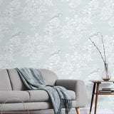 NW53702 toile peel and stick wallpaper living room from NextWall