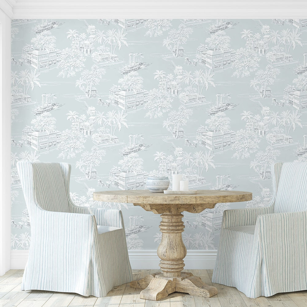 
                  
                    NW53702 toile peel and stick wallpaper dining room from NextWall
                  
                