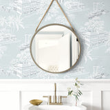 NW53702 toile peel and stick wallpaper bathroom from NextWall