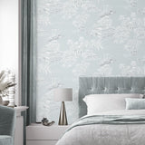 NW53702 toile peel and stick wallpaper bedroom from NextWall