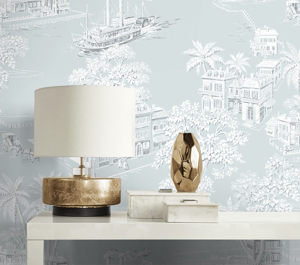 NW53702 toile peel and stick wallpaper decor from NextWall