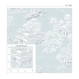 NW53702 toile peel and stick wallpaper scale from NextWall