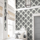 NW53800 palm leaf peel and stick wallpaper bedroom from NextWall