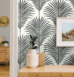 NW53800 palm leaf peel and stick wallpaper accent from NextWall