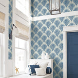 NW53802 palm leaf peel and stick wallpaper bedroom from NextWall