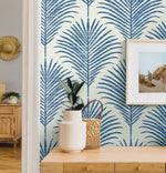 NW53802 palm leaf peel and stick wallpaper accent from NextWall