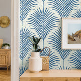 NW53802 palm leaf peel and stick wallpaper accent from NextWall