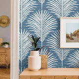NW53812 palm leaf peel and stick wallpaper accent from NextWall