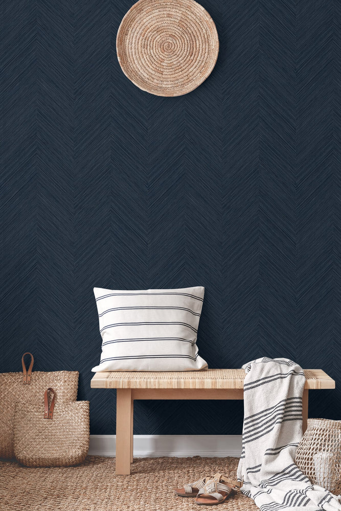NW53902 chevron peel and stick wallpaper entryway from NextWall